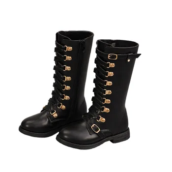 2019 Winter Knee-High Boots for baby girls Buckle Fashion Boots Little Girls Black Micro Leather Boots Waterproof Toddler Boots 
2019 Winter Knee-High Boots for baby girls Buckle Fashion Boots Little Girls Black Micro Leather Boots Waterproof Toddler Boots