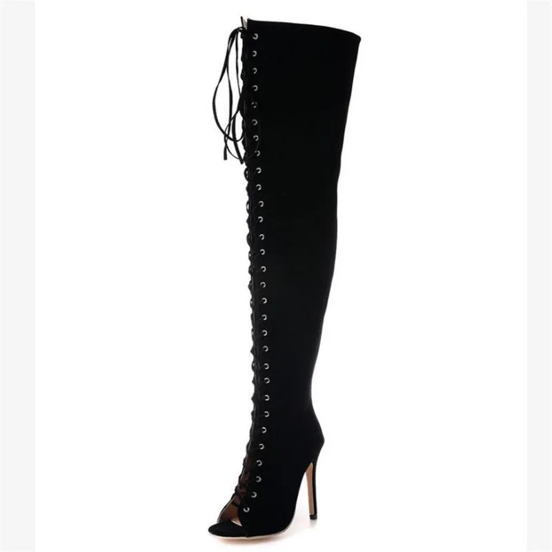 Women's shoes Flock Lace Up Thin Heels 12cm Peep Toe thin toe ultra high heels over the knee boots women's boots high tube
Women's shoes Flock Lace Up Thin Heels 12cm Peep Toe thin toe ultra high heels over the knee boots women's boots high tube