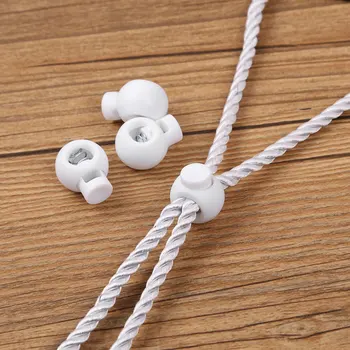 

50Pcs Toggle Spring Loaded Drawstring Rope Cord Locks Clip Ends Single Hole Luggage Lanyard Stopper Sliding Fastener Buttons