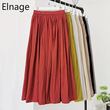 Elnage 2020 New Spring Summer Elastic-waist Solid Sweet High Waist Pleated Skirt Loose Korean Vintage Faldas Jupe Femme 5A569
Elnage 2020 New Spring Summer Elastic-waist Solid Sweet High Waist Pleated Skirt Loose Korean Vintage Faldas Jupe Femme 5A569