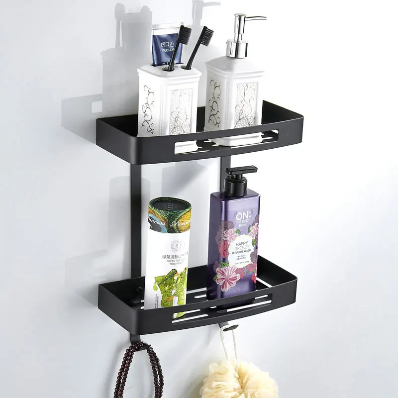 New Style Manufacturers Wholesale 30cm Rectangular 304 Stainless Steel Black Yogon Jet-Black Double Layer Bathroom Shelf Basket
New Style Manufacturers Wholesale 30cm Rectangular 304 Stainless Steel Black Yogon Jet-Black Double Layer Bathroom Shelf Basket