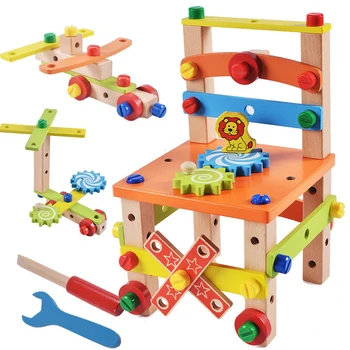 Kids Wooden Toy Multifunctional Assembling Chair Toys Wooden Design Disassembly Tool for Children Learning Educational Toys
Kids Wooden Toy Multifunctional Assembling Chair Toys Wooden Design Disassembly Tool for Children Learning Educational Toys