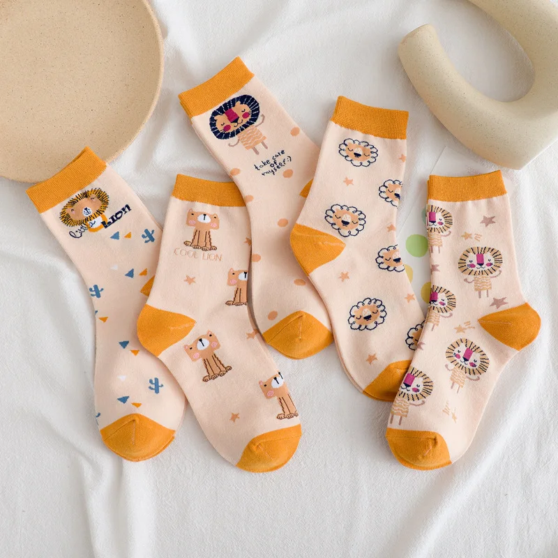 OMEA cartoon lion Socks girl Cute yellow Socks Breathable sweat-absorbent floral Casual Socks Women Cotton Middle Tube fashion
OMEA cartoon lion Socks girl Cute yellow Socks Breathable sweat-absorbent floral Casual Socks Women Cotton Middle Tube fashion