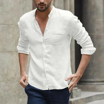 Men's Fashion Shirts Social Slim Fit Male Hawaiian Long Sleeve Casual Clothing Streetwear Cotton Linen Button Blouse Black&white
Men's Fashion Shirts Social Slim Fit Male Hawaiian Long Sleeve Casual Clothing Streetwear Cotton Linen Button Blouse Black&white