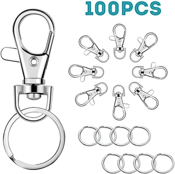 100Pcs Keychain Hooks with Key Rings Keychain Clip Hook with Ring for Lanyard Jewelry Making DIY Crafts Jewelry Findings
100Pcs Keychain Hooks with Key Rings Keychain Clip Hook with Ring for Lanyard Jewelry Making DIY Crafts Jewelry Findings