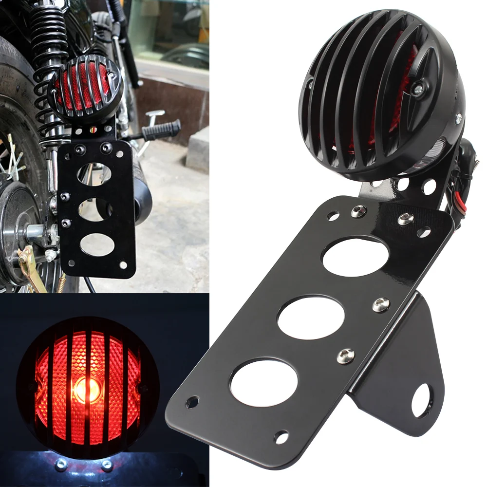 Motorcycle License Plate Bracket LED Retro Red Lens Brake Tail Light Universal Side Mount For Harlay Yamaha Suzuki Ducati Honda
Motorcycle License Plate Bracket LED Retro Red Lens Brake Tail Light Universal Side Mount For Harlay Yamaha Suzuki Ducati Honda