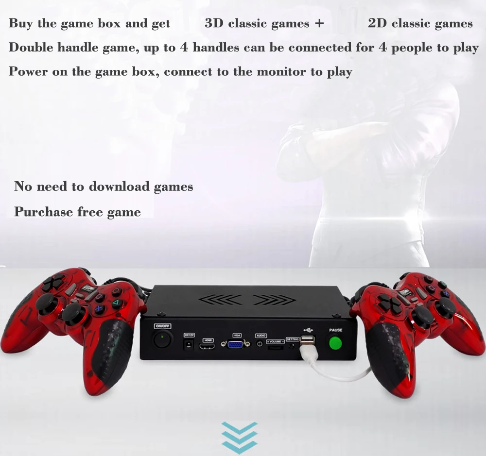 HD 3000 games Double game console,Pandora's Box DX arcade board machine,joystick game controller, support VGA HDMI output
HD 3000 games Double game console,Pandora's Box DX arcade board machine,joystick game controller, support VGA HDMI output