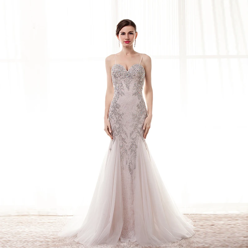 Sexy Spaghetti Strap Mermaid Lace Evening Dresses Luxury Beading Long Formal Women Party Dress/Gown 2020
Sexy Spaghetti Strap Mermaid Lace Evening Dresses Luxury Beading Long Formal Women Party Dress/Gown 2020