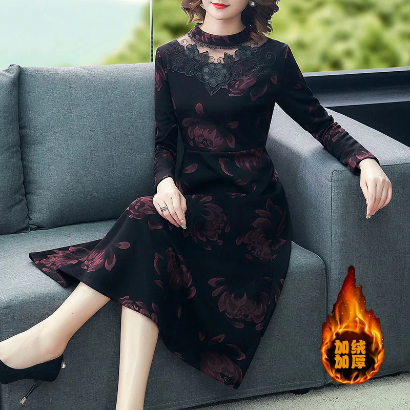 With Overcoat Long Skirts Large Size Fat Mm plus Velvet Long-sleeved Dress 2019 Autumn And Winter Slim Fit Belly Covering Base h
With Overcoat Long Skirts Large Size Fat Mm plus Velvet Long-sleeved Dress 2019 Autumn And Winter Slim Fit Belly Covering Base h