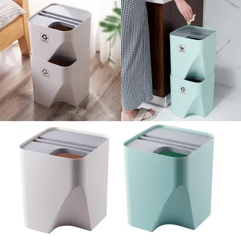 Behogar 1pcs Garbage Can Stacked Sorting Dry and Wet Separation Recycle Trashcan Waste Bin for Home Kitchen Bathroom 12 inch
Behogar 1pcs Garbage Can Stacked Sorting Dry and Wet Separation Recycle Trashcan Waste Bin for Home Kitchen Bathroom 12 inch