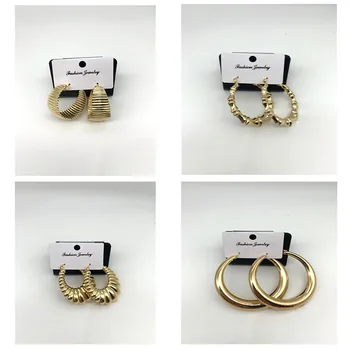 

Statement Gold Color Big Bamboo Circle Hoop Earrings For Women Hip Hop Large Celebrity Basketball Wives Earrings Hoops