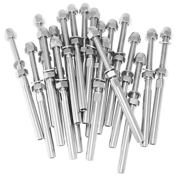 20Pack Threaded Terminal Stud Stainless T316 Marine Grade Stud End Fitting Terminal for 3/16 Inch Cable Deck Railing Hand Swage
20Pack Threaded Terminal Stud Stainless T316 Marine Grade Stud End Fitting Terminal for 3/16 Inch Cable Deck Railing Hand Swage