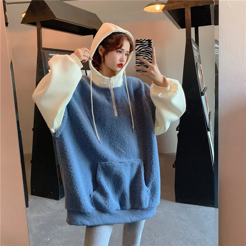 Korean-Style Loose-Fit Pullover Panel Faux Lambswool plus Thick Velvet Hooded Mock Two-Piece Jacket
Korean-Style Loose-Fit Pullover Panel Faux Lambswool plus Thick Velvet Hooded Mock Two-Piece Jacket