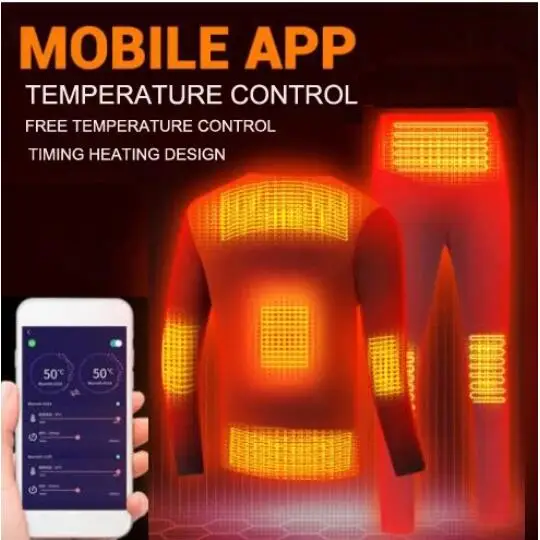 Winter Heated Underwear Suit USB Battery Powered Heated Thermal Tops Pants Smart Phone APP Control Temperature Motorcycle Jacket
Winter Heated Underwear Suit USB Battery Powered Heated Thermal Tops Pants Smart Phone APP Control Temperature Motorcycle Jacket