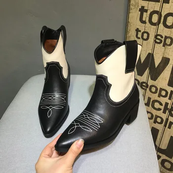 New Design Winter Boots Women Patchwork Chaussures Femme Pointed Toe Ankle Booties Slip On Warm Shoes Woman Fashion Knight Botas
New Design Winter Boots Women Patchwork Chaussures Femme Pointed Toe Ankle Booties Slip On Warm Shoes Woman Fashion Knight Botas