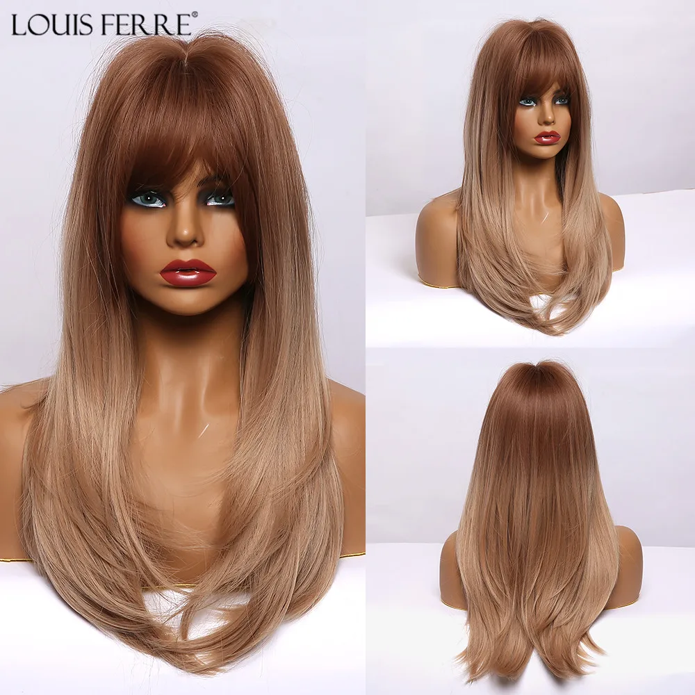 LOUIS FERRE High-Temperature Brown Honey Ombre Wig Long Straight Cosplay Synthetic Wigs with Bangs for White/Black Women Afro
LOUIS FERRE High-Temperature Brown Honey Ombre Wig Long Straight Cosplay Synthetic Wigs with Bangs for White/Black Women Afro