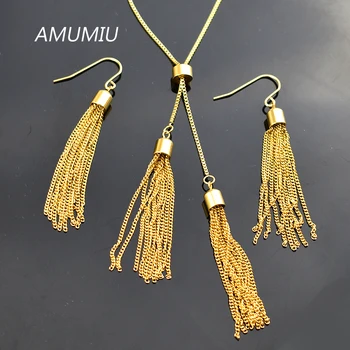 AMUMIU Adjustable Length Box Chain Long Necklace Earrings Sets Jewelry For Women New For dressing Skirt's Accessories HZTZ083
AMUMIU Adjustable Length Box Chain Long Necklace Earrings Sets Jewelry For Women New For dressing Skirt's Accessories HZTZ083
