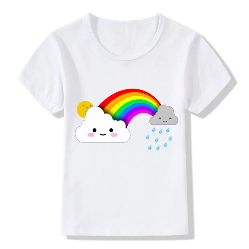 Summer Tops Rainbow Sun Dark Cloud Cartoon Print Design Children's Tees Funny T-Shirts Kids Clothes Casual Girls/Boys T Shirts
Summer Tops Rainbow Sun Dark Cloud Cartoon Print Design Children's Tees Funny T-Shirts Kids Clothes Casual Girls/Boys T Shirts