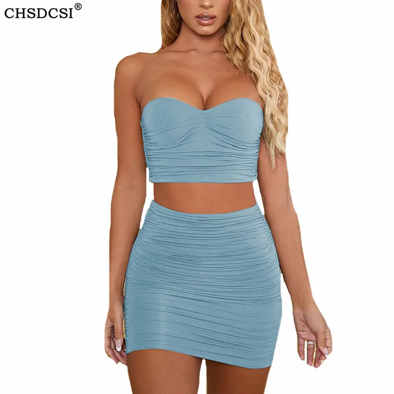 CHSDCSI Strapless Tops Backless Sleeveless Fashion Sexy Tees Summer Skinny High Waist Skirt Streetwear White Balck Mini Skirts
CHSDCSI Strapless Tops Backless Sleeveless Fashion Sexy Tees Summer Skinny High Waist Skirt Streetwear White Balck Mini Skirts