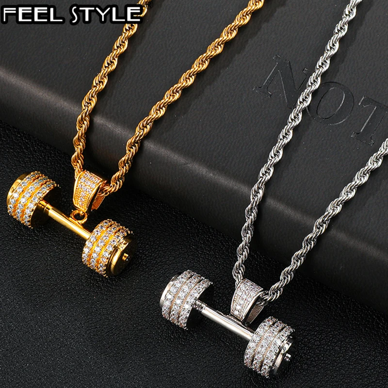 Hip Hop Iced Out Bling Rope Chain Barbell Gym Fitness Dumbbell Gold Color Hand Pendants &Necklaces For Men Tennis Chain Jewelry
Hip Hop Iced Out Bling Rope Chain Barbell Gym Fitness Dumbbell Gold Color Hand Pendants &Necklaces For Men Tennis Chain Jewelry