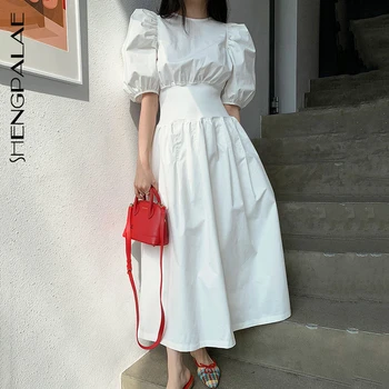 SHENGPALLAE Korean Chic Style Elegant Women's Dress O Neck Puff Short Sleeve High Waist Tunic Midi Dresses 2020 New ZA3843
SHENGPALLAE Korean Chic Style Elegant Women's Dress O Neck Puff Short Sleeve High Waist Tunic Midi Dresses 2020 New ZA3843
