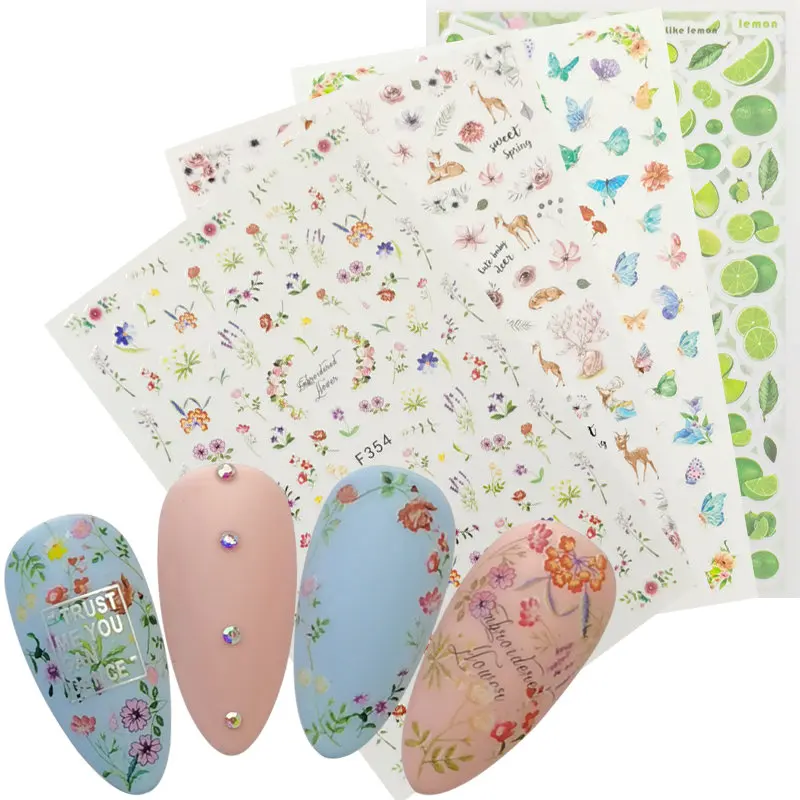 Flower Adhesive 3D Nail Sticker Foil for Nails Art Decoration Lemon Butterfly Fawn Designs Nail Decals Manicure Supplies Tool
Flower Adhesive 3D Nail Sticker Foil for Nails Art Decoration Lemon Butterfly Fawn Designs Nail Decals Manicure Supplies Tool