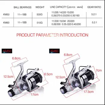 11+1BB Carp Fishing Reel Spool Wheel Spinning Fishing Reel 5.2:1
11+1BB Carp Fishing Reel Spool Wheel Spinning Fishing Reel 5.2:1