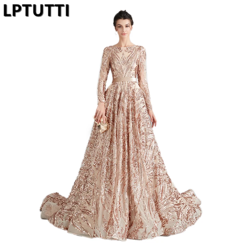 

LPTUTTI Sequin New For Women Elegant Date Ceremony Party Prom Gown Formal Gala Events Luxury Long Evening Dresses