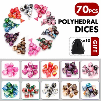 70 Pcs Dungeons and Dragons Wholesale RPG Game Dice D&D Colorful Multicolor Dice Mixed White D4 D6 D8 D10 D12 D20 DND Dice Set
70 Pcs Dungeons and Dragons Wholesale RPG Game Dice D&D Colorful Multicolor Dice Mixed White D4 D6 D8 D10 D12 D20 DND Dice Set