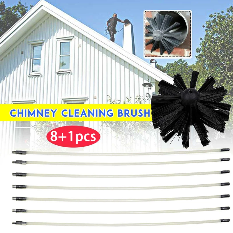 Chimney Cleaner Sweep Inner Wall Cleaning Brush Tool 8 Flexible Rods Kit Nylon Thermostability Chimney Brush Dryer Pipe Brush
Chimney Cleaner Sweep Inner Wall Cleaning Brush Tool 8 Flexible Rods Kit Nylon Thermostability Chimney Brush Dryer Pipe Brush