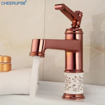 Bathroom Rose Gold Basin Faucet Hot Cold Water Mixer Tap Single Hole Ceramic Faucets Deck Mount Luxury Bronze Taps Grifo Lavabo
Bathroom Rose Gold Basin Faucet Hot Cold Water Mixer Tap Single Hole Ceramic Faucets Deck Mount Luxury Bronze Taps Grifo Lavabo