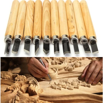 10pcs Manual Wood Carving Hand Chisel Tool Set Chisel Set High Carbon Steel Carpenters Woodworking Chisel with Wooden Handle 
10pcs Manual Wood Carving Hand Chisel Tool Set Chisel Set High Carbon Steel Carpenters Woodworking Chisel with Wooden Handle