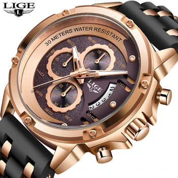 Relogio Masculino LIGE New Top Brand Mens Quartz Watch Gold Rubber Band 3ATM Water Resistant Chronograph Mens Quartz Wrist Watch
Relogio Masculino LIGE New Top Brand Mens Quartz Watch Gold Rubber Band 3ATM Water Resistant Chronograph Mens Quartz Wrist Watch