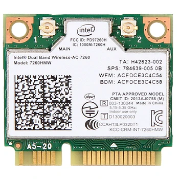 Intel 7260HMW 7260AC/7260AN Dual-band MINIPCIE Built-in Wireless Network Card 4.0 Bluetooth
Intel 7260HMW 7260AC/7260AN Dual-band MINIPCIE Built-in Wireless Network Card 4.0 Bluetooth