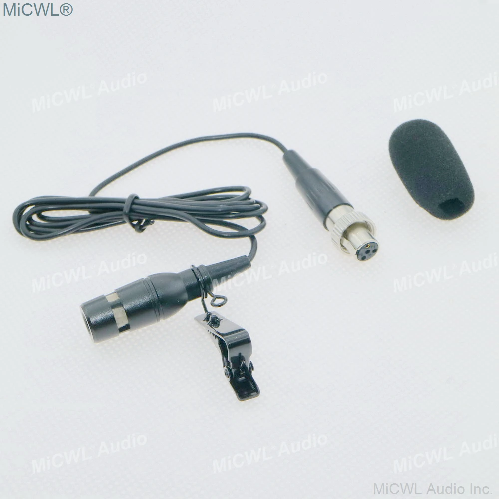 Mini 4Pin Lock Lavalier Tie Clip Condenser Collar Microphone for MiPro ACT Wireless Karaoke Lapel DT2 Cardioid Professional Mic |