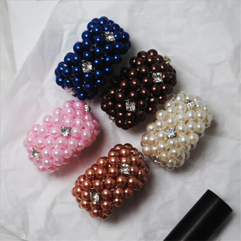 Elegant Imitation Pearl Crystal Scrunchies For Woman Fashion Elastic Hair Rope Gum Ponytail Holders Rubber Band Accessories |