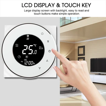 Electric Heating Thermostat Smart WiFi Temperature Controller Tuya Programmable Voice Control with Amazon Echo/Google 16A-240V
Electric Heating Thermostat Smart WiFi Temperature Controller Tuya Programmable Voice Control with Amazon Echo/Google 16A-240V