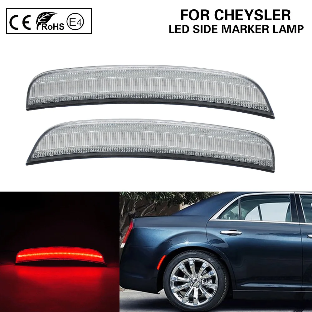 2X clear lens LED rear side marker light lamp RED light US version for Chrysler 300 15-
2X clear lens LED rear side marker light lamp RED light US version for Chrysler 300 15-