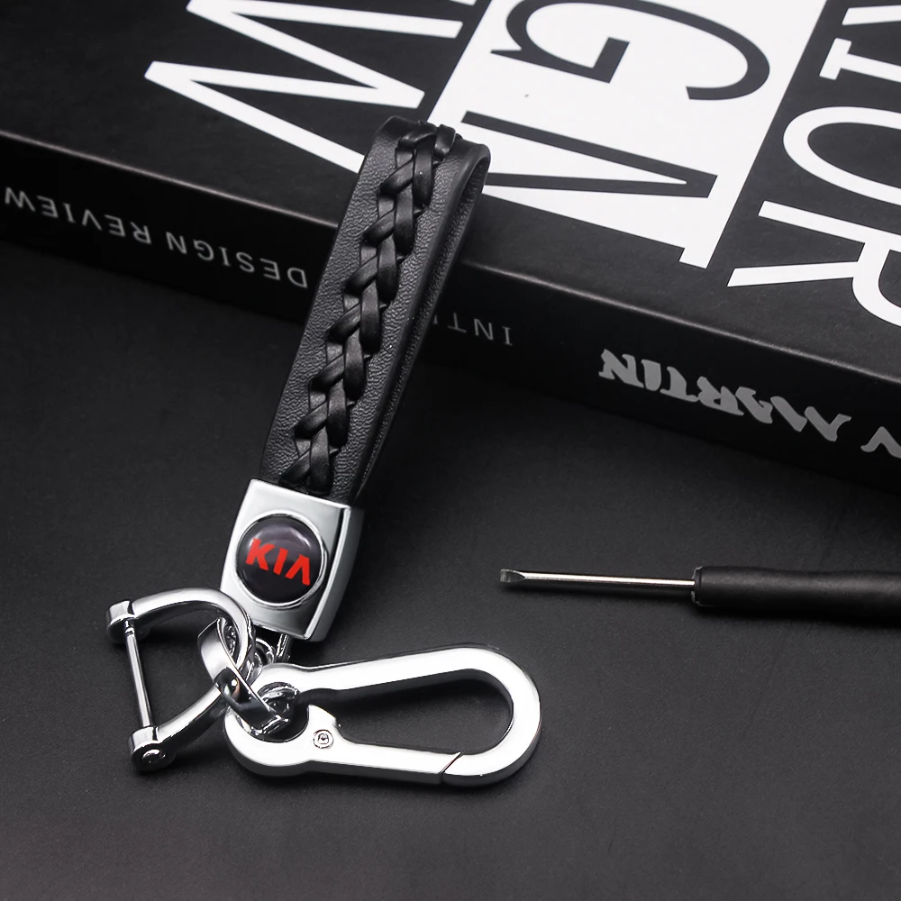 Leather Car Metal Keychain 360 Degreee Horseshoe Braided Rope Keyring For KIA Rio Ceed Soul Sportage Sorento k1 K2 K3 K4 K5 K6
Leather Car Metal Keychain 360 Degreee Horseshoe Braided Rope Keyring For KIA Rio Ceed Soul Sportage Sorento k1 K2 K3 K4 K5 K6