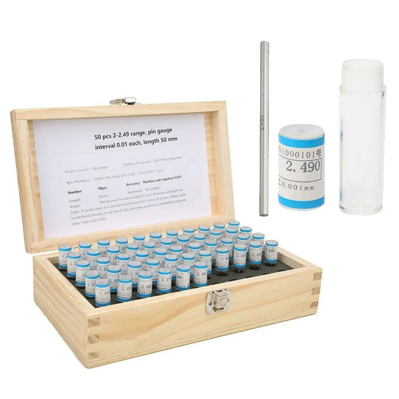 100% Brand New 50 X Pin Gauges With English User Manual And Wood Box GCR15 Bearing Steel 50mm Bearing Steel Hardness 58-63HRC
100% Brand New 50 X Pin Gauges With English User Manual And Wood Box GCR15 Bearing Steel 50mm Bearing Steel Hardness 58-63HRC