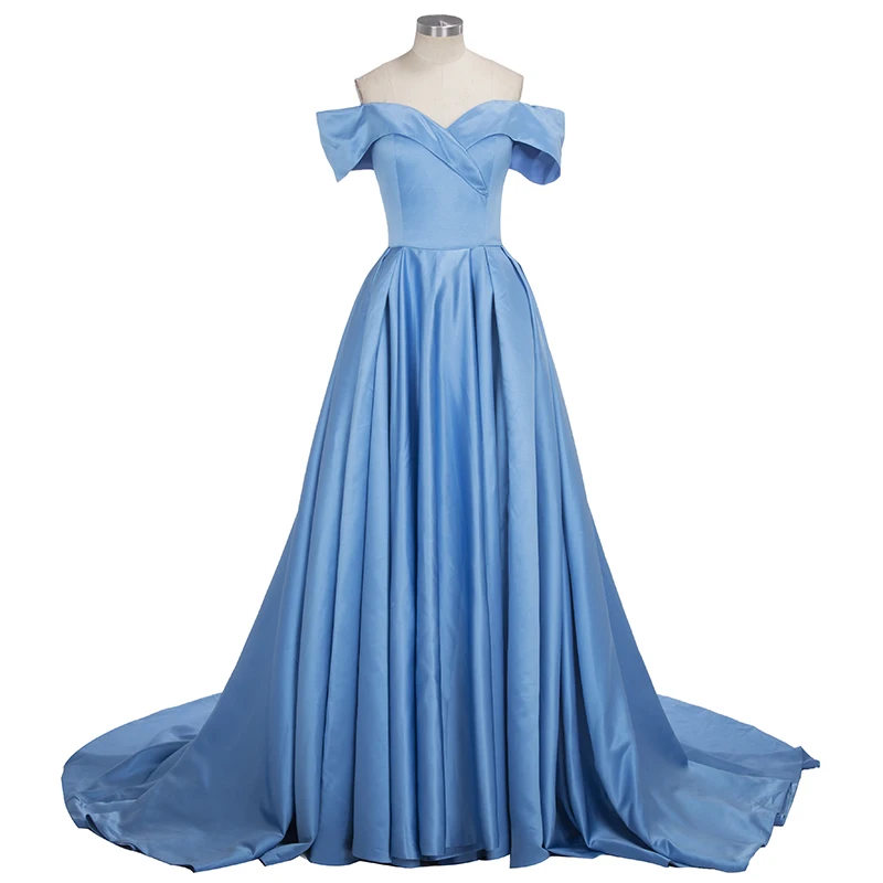 Princess Off Shoulder Evening Dresses Long 2020 Sky Blue Elegant Evening Gowns Satin Dress Robe De Soriee
Princess Off Shoulder Evening Dresses Long 2020 Sky Blue Elegant Evening Gowns Satin Dress Robe De Soriee