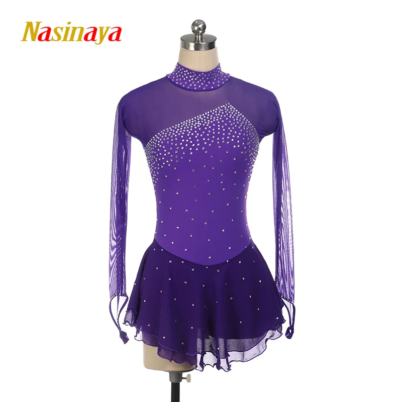 Nasinaya Figure Skating Dress Customized Competition Ice Skirt for Girl Women Kids Gymnastics Performance Purplish Blue | Спорт и