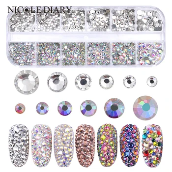 12 Grids Crystal Nail Art Rhinestones Flat Back Acrylic Nail Stone Hollow Metal Nail Art Decorations Rivet Accessories
12 Grids Crystal Nail Art Rhinestones Flat Back Acrylic Nail Stone Hollow Metal Nail Art Decorations Rivet Accessories