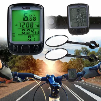 Bicycle Bike Waterproof LCD Odometer Speedometer+Handlebar Glass Rearview Mirror Multifunctional Bike Accessories
Bicycle Bike Waterproof LCD Odometer Speedometer+Handlebar Glass Rearview Mirror Multifunctional Bike Accessories
