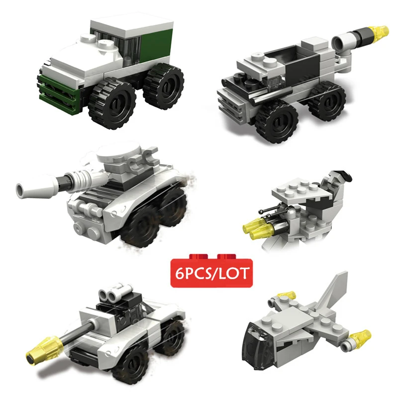 6pcs/lot Model Building Blocks Military Series War Gun Car Tank Cannon Truck Bullet Cartridge Toy Bricks For Children Gifts Kid
6pcs/lot Model Building Blocks Military Series War Gun Car Tank Cannon Truck Bullet Cartridge Toy Bricks For Children Gifts Kid