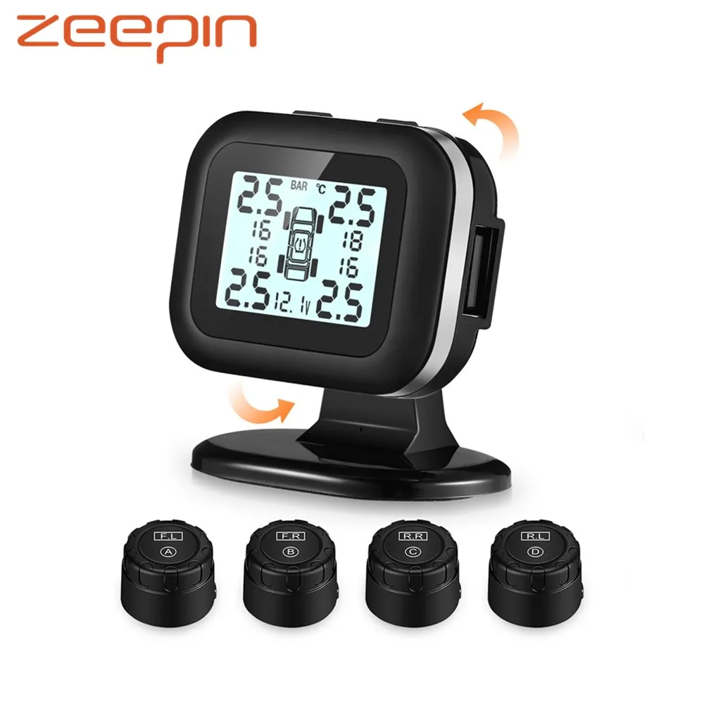 ZEEPIN C120 Car Tire Pressure Monitoring System Universal Real-Time USB TPMS With 4 External Sensors Angle-Adjustable Display
ZEEPIN C120 Car Tire Pressure Monitoring System Universal Real-Time USB TPMS With 4 External Sensors Angle-Adjustable Display