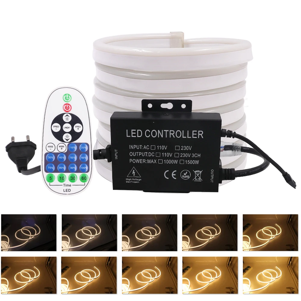 LED Neon Light Strip With Dimmer 23key Remote Control 220V 110V 1500W Controller EU US UK AU Kit Flex Neon Sign Lamp Home Decor
LED Neon Light Strip With Dimmer 23key Remote Control 220V 110V 1500W Controller EU US UK AU Kit Flex Neon Sign Lamp Home Decor