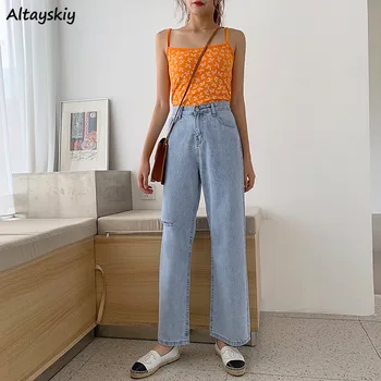 Jeans Women Solid High Waist Wide Leg Denim Hole Fashion Womens Long Trousers All-match Korean Style Casual Chic Harajuku Daily
Jeans Women Solid High Waist Wide Leg Denim Hole Fashion Womens Long Trousers All-match Korean Style Casual Chic Harajuku Daily