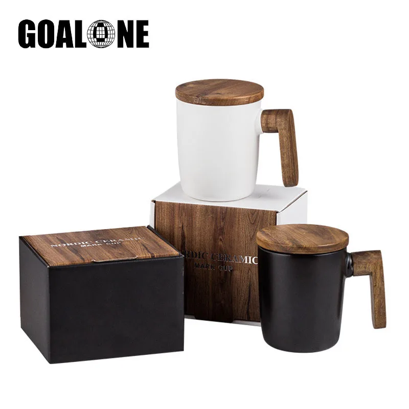 GOALONE 12OZ Nordic Coffee Mug Ceramic Tea Cup Simple Porcelain Coffee Cups with Wood Handle and Lid for Christmas Birthday Gift
GOALONE 12OZ Nordic Coffee Mug Ceramic Tea Cup Simple Porcelain Coffee Cups with Wood Handle and Lid for Christmas Birthday Gift