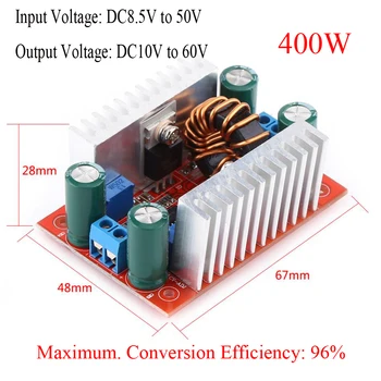 400W Step-up Boost Module ConverterConstant Current Power Supply LED Driver 8.5V-50V To 10V-60V Voltage Charger Step Up Module
400W Step-up Boost Module ConverterConstant Current Power Supply LED Driver 8.5V-50V To 10V-60V Voltage Charger Step Up Module